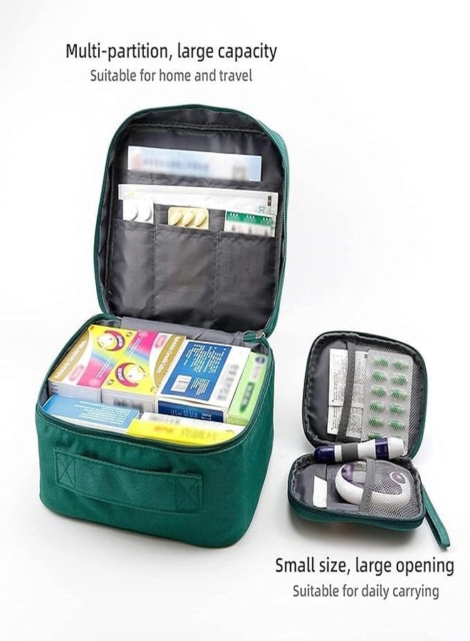 سيميكسيسن حقيبة تنظيم الأدوية من سيمكسن للسفر، طقم من قطعتين (حقيبة فارغة) حقيبة صغيرة للإسعافات الأولية للسفر، حقيبة أدوية للمنزل والمكتب - Image 5